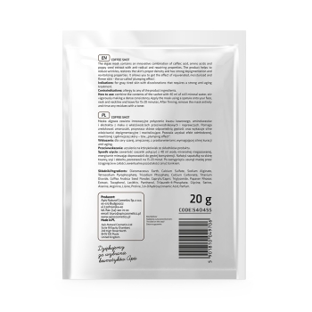 54045S COFFEE SHOT Biorewitalizująca maska algowa z kwasem kawowym i ziarenkami kawy Arabica / 20 g
