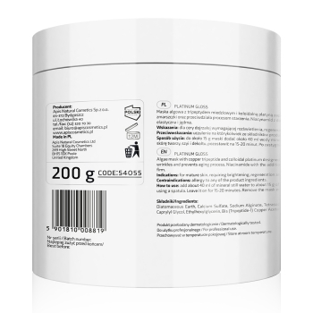 54055 PLATINUM GLOSS Platynowa maska algowa z tripeptydem miedziowym i niacynamidem / 200 g