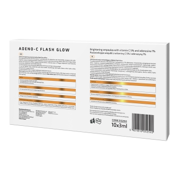 55260 ADENO-C Flash Glow Rozświetlające ampułki do twarzy z witaminą C i adenozyną / 10x3ml